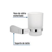 Portavaso Cepillero Cromado con Vaso Riviera