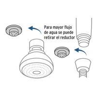Ducha Cromada Fija y Móvil 3 Plg - Foset