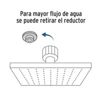 Regadera Cuadrada ABS 6 Plg Negro Mate con Brazo - Foset