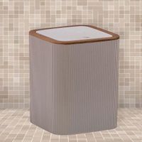 Basurero Cuadrado Marrón Madera 5 L