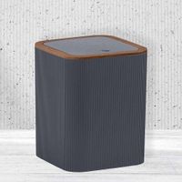 Basurero Cuadrado Gris Madera 5 L