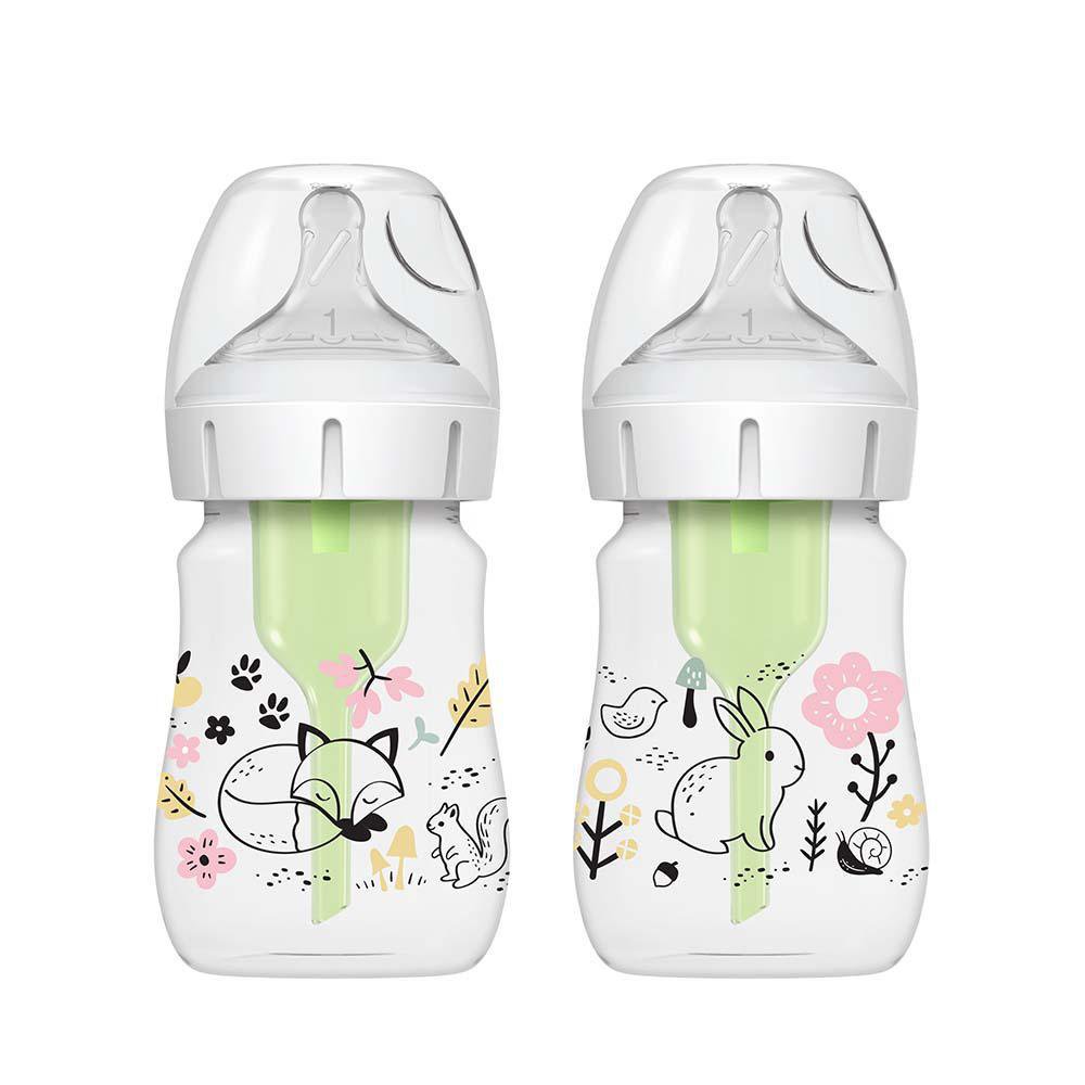 Set de Pachas Options+ Anticólicos Diseño del Bosque de Boca Ancha de 2 Piezas de 5 Oz Set…