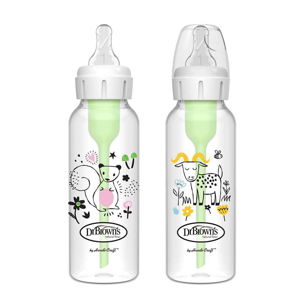 Set de Pachas Options+ Anticólicos Diseño de Ardilla y Cabrita de 2 Piezas de 8 Oz para 0+…