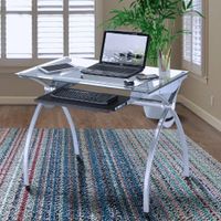 Escritorio con Top de Vidrio Gris Jose