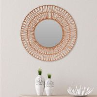 Espejo Redondo Estilo Boho 60 Cm