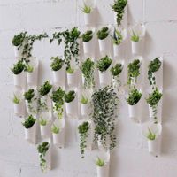 Set de 3 Floreros de Pared de Metal Blanco