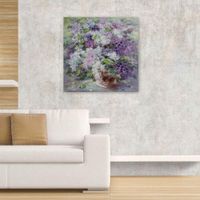 Cuadro Decorativo Arreglo Floral Morado 80x2.5x80 Cm - Concepts