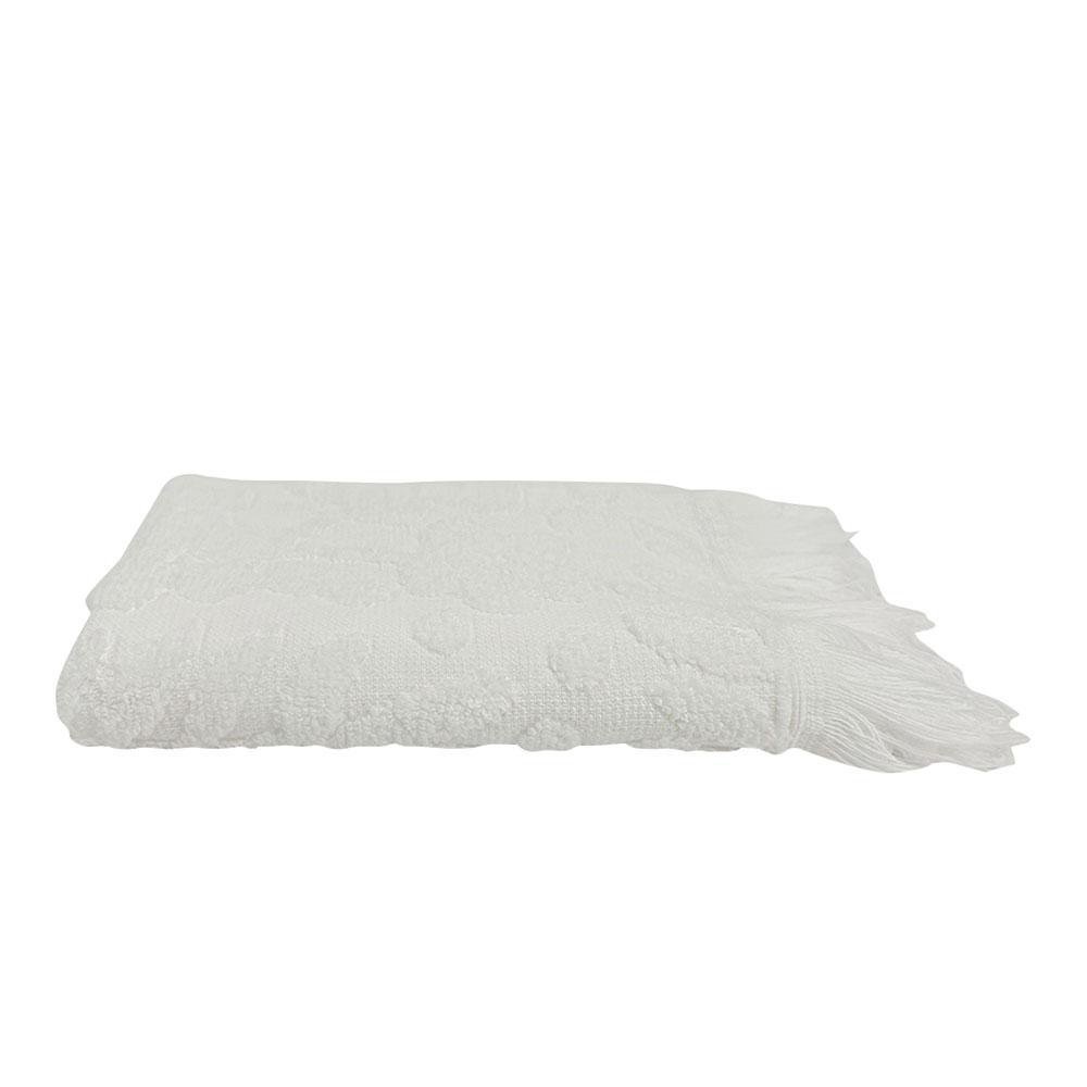 Toalla Jacquard Flecos Blanca - Varios Tamaños Facial