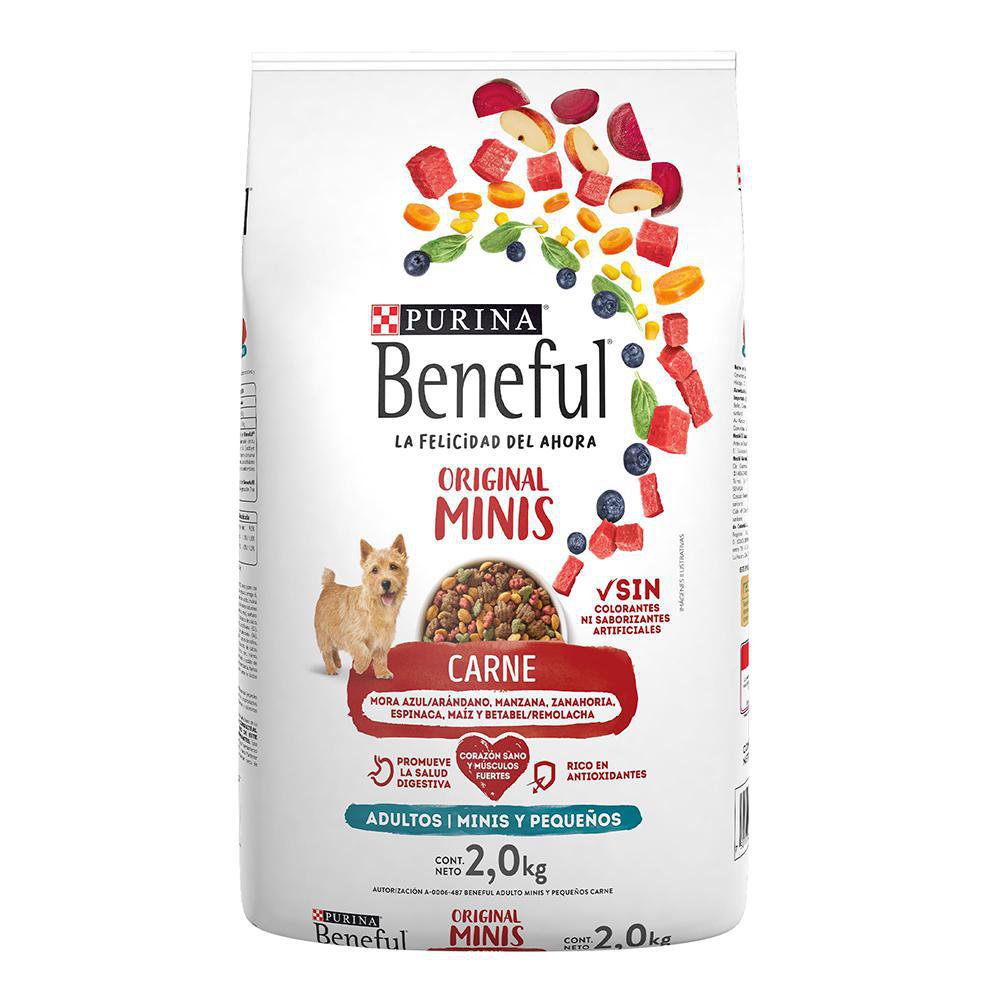 Concentrado para Perro Adulto Razas Pequeñas Original Minis con Carne Bolsa de 2 kg
