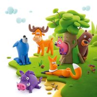 Set-de-15-Latas-de-Arcilla-Animales-del-Bosque---Hey-Clay
