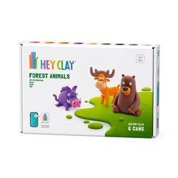 Set-de-6-Latas-De-Arcilla-Animales-del-Bosque-Grandes---Hey-Clay