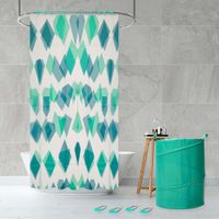 Set De Cortinas Con Ganchos Y Hamper Abstracto - Viva