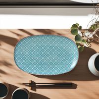Plato Para Servir Oval 20X13 Cm Turquesa - Toscana